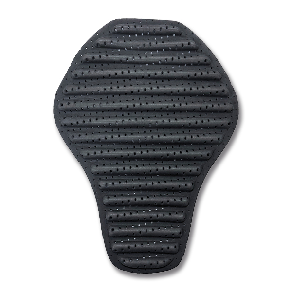 “波型構造により、衝撃吸収と通気性が向上した背中プロテクター“